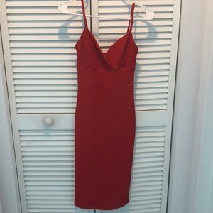Red midi dress
